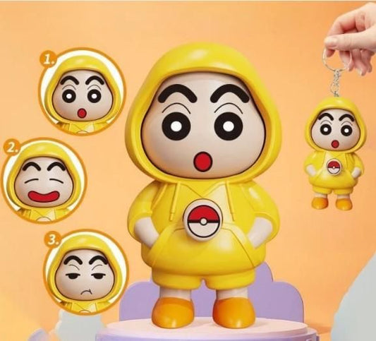 Shinchan Face Changing Keychain - Adorable Anime Character with Multiple Expressions