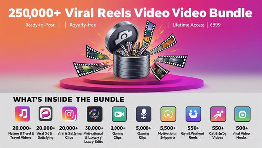 250,000+ Viral Reels Video Bundle | Instant Download | Nature, Satisfying, Motivation, Travel, Cars & More