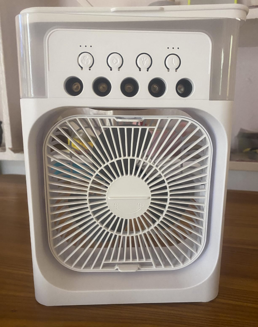 4-in-1 Portable Air Cooler & Humidifier Fan with LED Lights